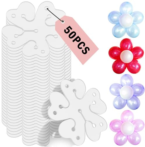 50 soportes de clips para globos, cierres de globos con agujeros y ranuras, hebilla de soporte para arco de globos, guirnalda de globos para bodas, decoraciones de eventos y fiestas de cumpleaños
