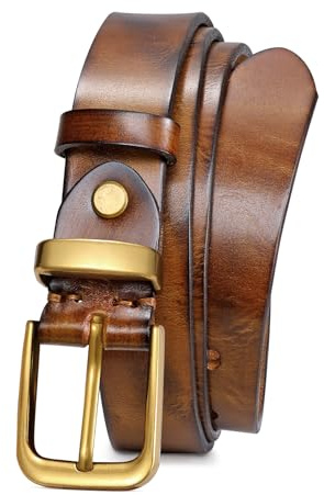 JASGOOD Women Belt Genuine leather Belt with Vintage Metal Buckle,Ladies Full Grain Leather Belt for Jeans Pants
