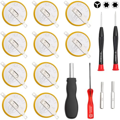 10 Pièces Pile CR2025 avec Cosse 3V 150mAh Pieds à Souder à 180° Lithium
