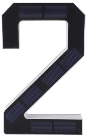 Cryfokt Luz Solar LED para Números de Casa, Moderna, de 9 Pulgadas, Resistente Al Agua, Detección Automática para Visibilidad de Dirección Al Aire Libre, Número Negro 2