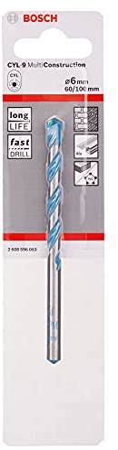 Bosch Professional 2608596053 CYL-9 Multi Purpose Drill Bit, 6mm x 60mm x 100mm, Silver
