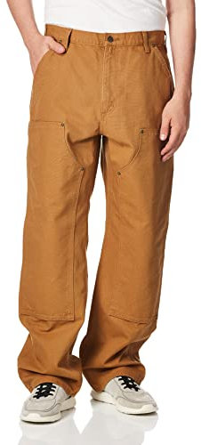 Carhartt Salopette da Uomo Effetto Lavato con Doppio Davanti, Marrone Carhartt, 44W / 30L