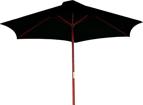 Kingfisher 2.4m Wooden Black Garden Parasol