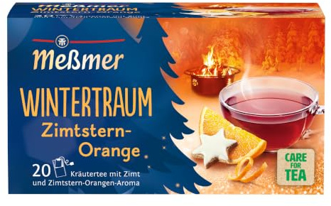 Meßmer Wintertraum | Kräutertee mit Zimt und Zimtstern-Orangen-Aroma | 20 Teebeutel | fruchtig-würzig