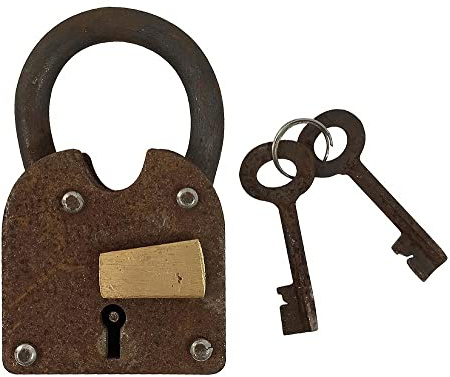 Vorhängeschloss Vintage 2 Schlüssel Nostalgie Eisen Antik-Stil Weinkeller