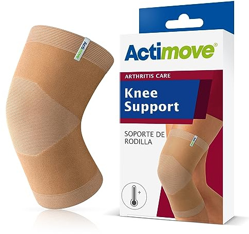 Actimove® ARTHRITIS CARE Knee Support - Light Compression Support and Therapeutic Warmth For Knee Arthritis - Heat-Retaining Ceramic Fibre Yarns - Beige, XXLarge | 2X-Large, Heat-retaining Fabric, Drug-free Pain Management for Arthritis, Increases Blood Circulation, Left or Right Wear