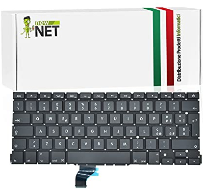 new net Keyboards - Tastiera Compatibile per Notebook Mac Book PRO 13 A1502 Late 2013(ME864LL/A - ME865LL/A - ME866LL/A) Mid 2014 (MGX72LL/A-MGX82LL/A-MGX92LL/A) Retroilluminata - Senza Frame