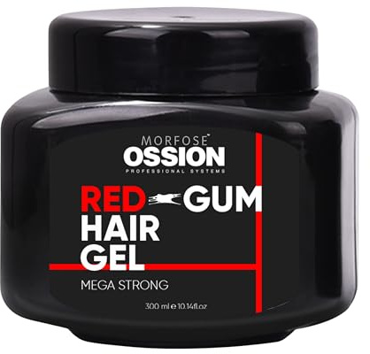 Morfose OSSION PBL Mega Strong Gum Hair Gel 300ml - Kantenkontrolle, Extremer Halt, Langanhaltende Wirkung, Flexibilität beim Styling - Für Alle Haartypen