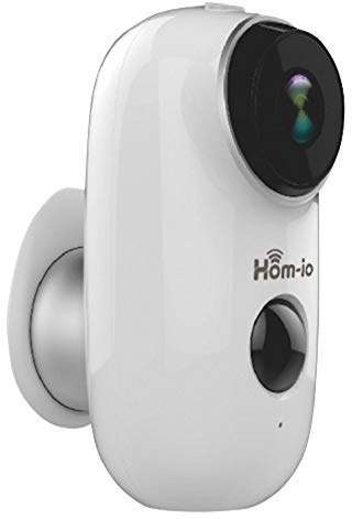 Telecamera di Video sorveglianza Wi-Fi Esterna a batteria senza Fili wireless con PIR Rilevamento del Movimento Audio Bidirezionale IR Visione Notturna IP65 Impermeabile di Hom-io