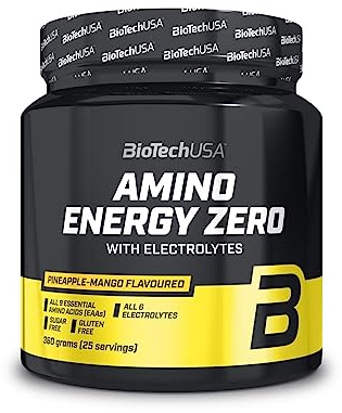 BioTechUSA Amino Energy Zero | Aminosäuren mit Elektrolyten & Koffein | Mit 9 essentiellen Aminosäuren | Zuckerfrei, Glutenfrei | Mit Vitamin B6 | 360 g, Ananas-Mango