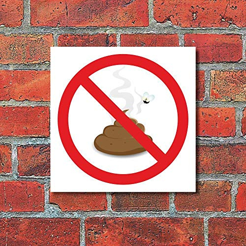 Schild Kothaufen Kacke Kacken verboten Türschild 200 x 200 mm | 3 mm Alu-Verbund, wetterfester UV-Direktdruck, robust und langlebig, Made in Germany