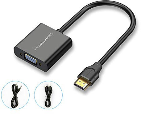 1080P HDMI zu VGA Adapter Display Konverter Von Stecker zu Buchse Digital Analog Video 3.5 Mm Jack Audio Adapter für PS4 Laptop PC Projektor,Black