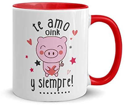 Kembilove® Taza con Mensaje “Te amo oink y siempre”