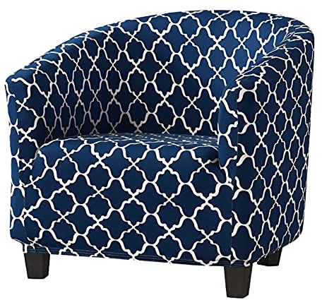 DZYP Sesselschoner Sesselüberwurf Elastisch Sessel Husse Sesselhusse Sesselbezug Sofahusse, Jacquard Stretch Husse Für Clubsessel Loungesessel Cocktailsessel (Marineblau)