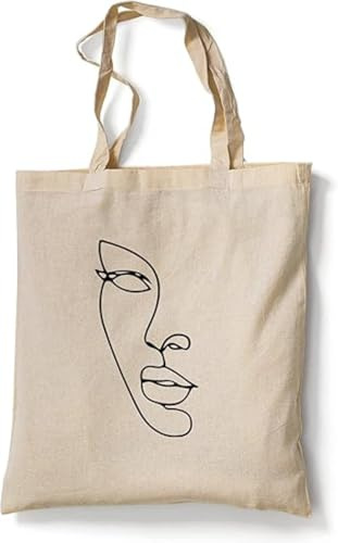 tradercat Jutebeutel bedruckt mit Motiv, Stoffbeutel bedruckt aus 100% Baumwolle - Tote Bag, Einkaufsbeutel, Einkaufstasche, Shopper und Baumwolltasche mit langen Henkeln, Frauenrücken Silhouette