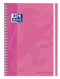 Oxford, Agenda 2022 2023 Vecka Vista, A5 (15x21 cm), Extra Caps, Spanska, Färg Fuchsia - Gammal modell, år 2022
