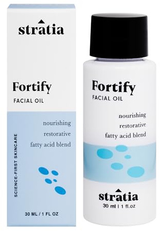 Stratia Fortify Restorative Facial Oil - Omega Fatty Acid Blend for Dry, Sensitive & Combination Skin - Non-Greasy, Barrier-Strengthening Hydration with Camellia, Tamanu & Marula Oils - 1 fl oz