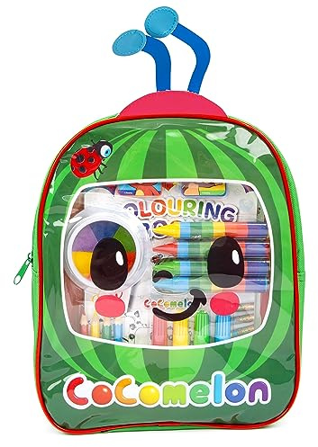 CoComelon Arts and Crafts Backpack - Childrens Backpacks Backpack - Kids Activity Packs Colouring Book - Travel Activity Packs For Kids