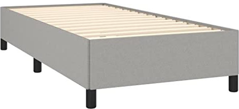 vidaXL Polsterbett, Bett Bettgestell mit Lattenrost, Schlafzimmerbett Einzelbett mit Stützbeinen, Bettrahmen Schlafzimmermöbel, Hellgrau 80x200cm Stoff