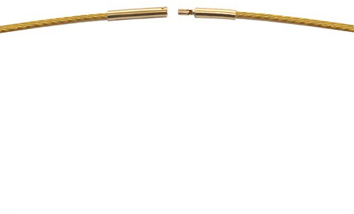 Edelstahl Collier Halsreif Vergoldet ca. Ø 1 mm Bajonett Drehverschluß Halskette Hochwertiger Edelstahlreif