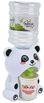 Mini dispensador de agua, juguete de simulación en forma de animal, fuente de beber en miniatura, modelo de escena de juego de vida, juguetes educativos regalo para niños pequeños (panda grande y