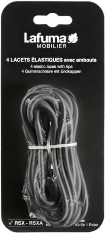Lafuma Mobilier Set med 4 elastiska skosnören med spetsar, svart, 2 x 60 cm och 2 x 120 cm, LFM5065_9406