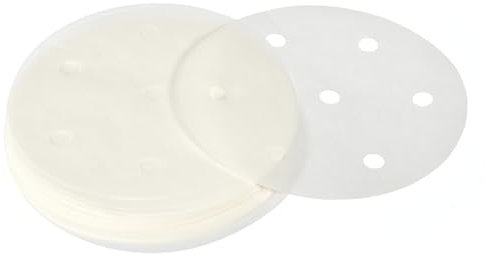 uxcell 100pcs Air Fryer Parchment Paper, 4 Inch Round Air Fryer Liner, Non-Stick Baking Paper for Air Fryers Bamboo Steamer, White