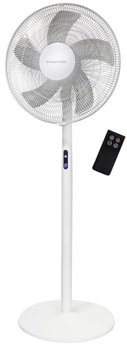 Russell Hobbs Tower Fan in White - 3 in 1 Electric Pedestal Fan with LED Display & Remote, 1.3m Height, 8 Speed Settings, Oscillating, 48W, 2 Year Guarantee