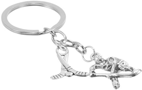 POPETPOP Eishockey Schlüsselanhänger 8cm Aus Metall Spieler Design Als Sport Gastgeschenk Für Kinder Frauen Und Männer Zum Feiern