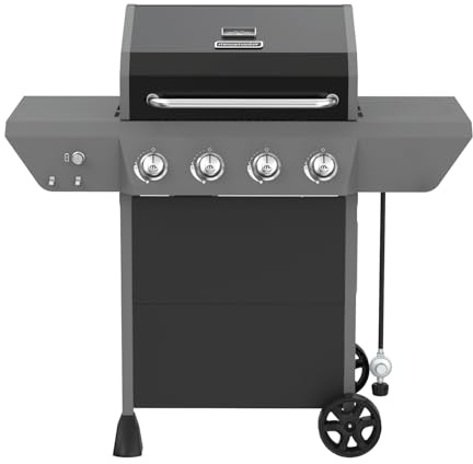 Megamaster 4-Burner Propane Gas Grill with Side Tables & 2 Hooks, 44,000BTUs, 566.92 sq.in Cooking Space, Perfect for Outdoor Cooking & Grilling, BBQs, Backyards, Tailgating, 720-1093B