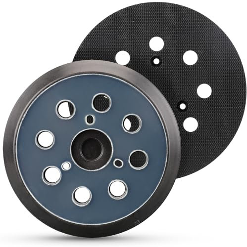 MOGRQAP 2 pieces 125mm Replacement Sander Backing Pad, 8 holes Sanding Discs for Makita Random Orbital Sanders BO5021, BO5042, BBO180, Adhesive Sanding Discs