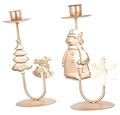 Alipis 4stücke Vintage Weihnachtskerzenhalter Für Festliche Tischdekoration Kreative Kerzenständer Mit Weihnachtsbaum Und - Für Weihnachten Und Hausfeiern