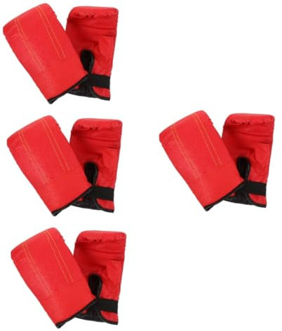 Supvox 4paare Boxhandschuhe Für Erwachsene Und Mädchen Strapazierfähigem Material Leicht Auszuziehen Für Kickboxen Taekwondo Und MMA-Training Ergonomisches Design Rote Farbe