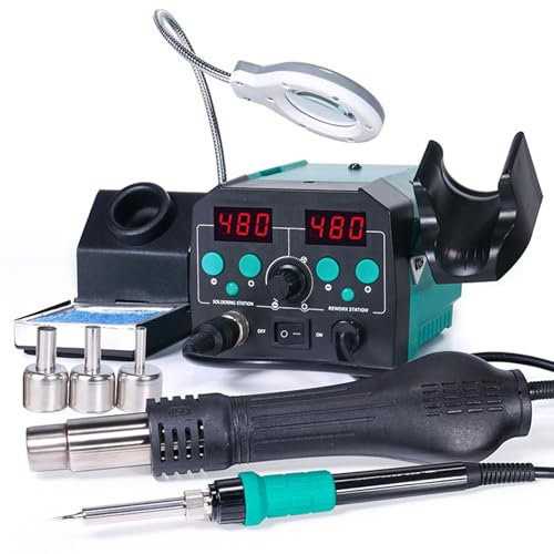 ZYT-DHRUCB 2-In-1 Hot Air Gun, Soldering Station Digital Display Constant Temperature Hot Air Gun Soldering Station, Mobile Phone Home Repair Tools