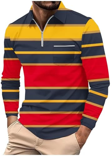 Herren Poloshirt Basic Kontrast Langarm Polohemd Shirt,Herren Poloshirt Polo Shirts Herren Golf Poloshirt Poloshirt Slim Fit Herren Thermo Pullover Herren Herren Polohemd Mit Brusttasche