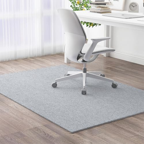 Generisch Bodenschutzmatte Bürostuhl Teppich, Schreibtischstuhl Bürostuhl Unterlage Groß,rutschfest Bürostuhlunterlage,Gaming Teppich Bürostuhl Matte für Parkett Hartböden Laminat,Grau,120x150cm