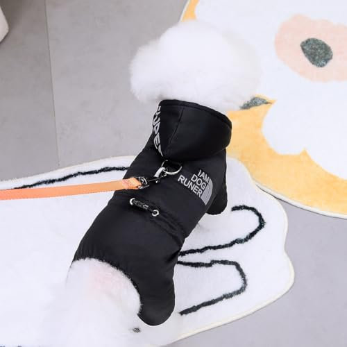 GearPrice Profi Hundejacke Hundemantel Wasserdicht Fleece gefüttert Warme Winterjacke Hunde Bekleidung für Winter Herbst (Scwarz, M)