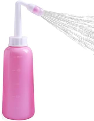 Tragbare Bidet waschen sauber für Frauen, Reisen Bidet Flasche, weiche Intimpflege, 500ml tragbare weibliche intime Waschflasche, Reisefreundliches Design (Rosa)