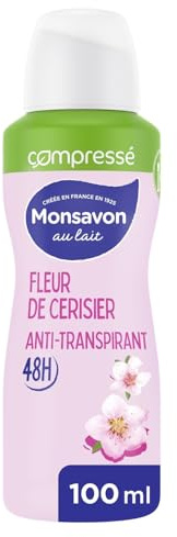 MONSAVON – Spray Anti-Transpirant Douceur Fleur de Cerisier, Protection Fraîcheur Longue Durée - Le Lot De 3
