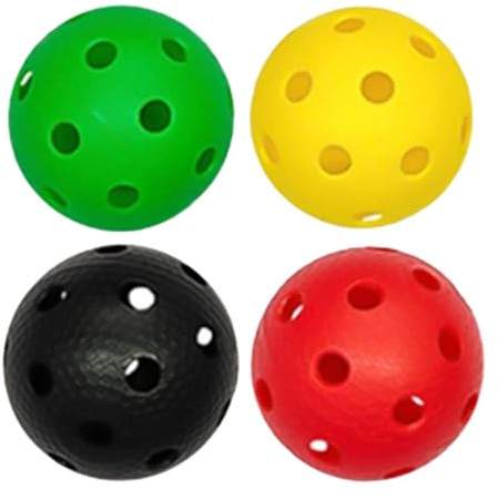 INACMWIH Unihockey-Bälle für Spieler, Profis, Training, 4 Farben, weißer Boden, Durchmesser 7,2 cm, 4 Stück