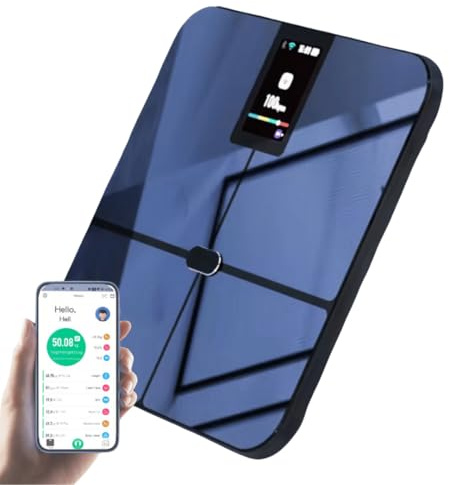 Bilancia Pesapersone Digitale Smart Professionale 180kg - Impedenziometrica con WiFi & Bluetooth, 16 Parametri BIA, Alta Precisione 0,1kg, 4 Elettrodi e Display a Colori TFT
