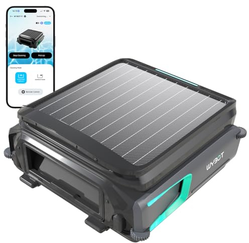 WYBOT F1 Pool Skimmer Robot Cleaner, App Remote Control, Automatic Solar Pool Cleaner, Water Clarification, Obstacle Avoidance, Anti-Stranding, Ideal for All Swimming Pool Types