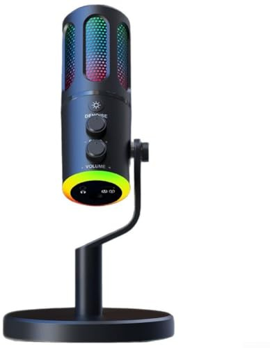 Micrófono USB compatible con laptop con efectos RGB, ideal para karaoke y transmisión