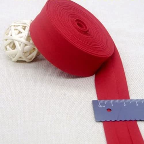 Generisch Schrägband Baumwolle 25mm Gefalzt zum nähen Nahtband (Rot, 27.5 Metre)
