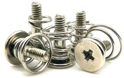Fläktskruvar PC-fläktskruvar med fjäder, förnicklad, silver, M2 och .5, 10-pack(M2x6.5mm)