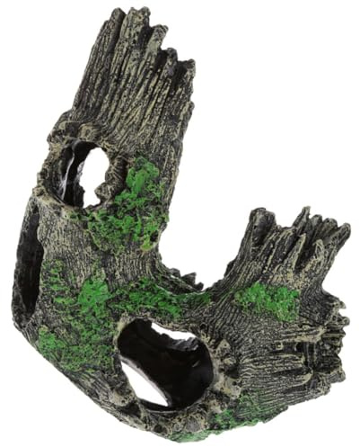 HOMSFOU Décoration Cachette Aquarium en Résine Tronc d'arbre Creux Ornement Naturel et Élégant pour Poissons, Adapté aux Aquariums Moyens et Grands