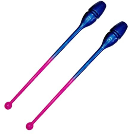 Milageto 2 Stück Gymnastikstäbe, 45 cm Trainingsstab, Stäbe für rhythmische Gymnastik, Trainingsstab ideal für Kinder & Erwachsene zum Tanzen, Yoga, Fitness, Beweglichkeit und Gleichgewicht, Blau