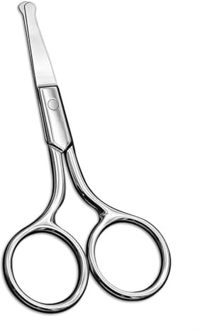 wilcractk Ciseaux Poils de Nez en Acier Inoxydable à Bout Rond Coupe Précise et Sécurisée Design Ergonomique Léger pour Hommes et Femmes Entretien Quotidien du Visage
