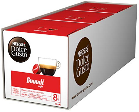 Nescafé Dolce Gusto Espresso Buondi, Pack of 3, 3 x 16 Capsules