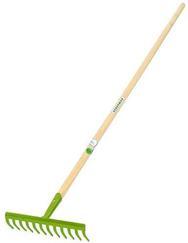 Verdemax 3284, rastrello da 130 cm con 12 Denti e Manico in Legno con Certificazione FSC